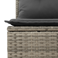vidaXL 8-delat trädgårdsoffset med kuddar Grå Poly Rattan Acacia