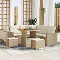 vidaXL Trädgårdsoffset 8 pcs beige och gräddvit 80 x 80 x 71 cm
