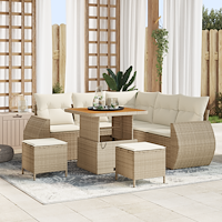 vidaXL Trädgårdsoffset 8 pcs beige och gräddvit 80 x 80 x 71 cm
