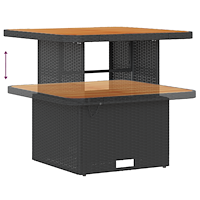vidaXL 11-delat trädgårdsoffaset med kuddar svart poly rattan acacia