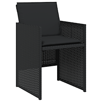 vidaXL 5-delat Trädgårdsset med Kuddar Svart Poly Rattan