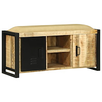 vidaXL Bänk Skåp 100x35x50 cm Solid Trä Grovt Mango
