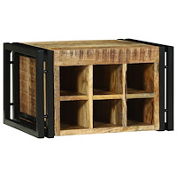 vidaXL Vinställ 46x35x27.5 cm Solitt Trä Grovt Mangoträ