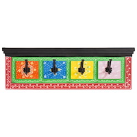 vidaXL Väggmonterat Krokställ med 4 Krokar 80x25x2 cm Solid Trä Mango & Konstruerat Trä