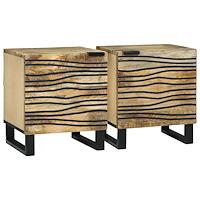 vidaXL Sängbord 2 st 40x33.5x46 cm Massiv trä Mango