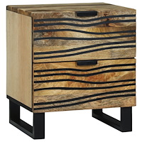 vidaXL Sängskåp 40x33.5x46 cm Massivt Trä Mango och Ingenjörat Trä