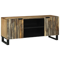vidaXL TV-bänk, 105 x 33,5 x 46 cm, gjord av massivt mangoträ och konstruerat trä.