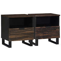 vidaXL Sängskåp 2 st 40x33x46 cm Massivt trä Mango