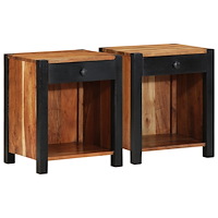 vidaXL Sängbord 2 st 40x35x50 cm Massivt trä Akacia