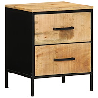 vidaXL Sängbord 2 st 40x35x50 cm Massivt Trä Grovt Mango