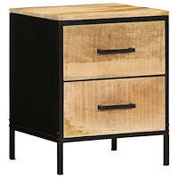 vidaXL Sängbord 2 st 40x35x50 cm Massivt Trä Grovt Mango
