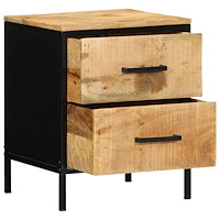 vidaXL Sängbord 2 st 40x35x50 cm Massivt Trä Grovt Mango