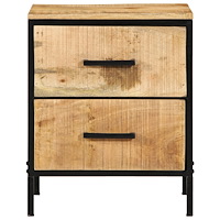 vidaXL Sängbord 2 st 40x35x50 cm Massivt Trä Grovt Mango
