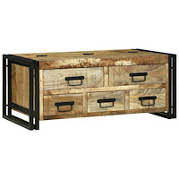 vidaXL Kaffebord 90x50x38 cm Massivt trä Grovt mango