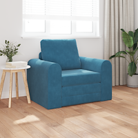 vidaXL golvsängssoffa 2-i-1 blå 98x71x83 cm sammet