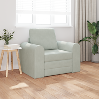 vidaXL golvsoffa säng 2-i-1 ljusgrå 98x71x83 cm sammet