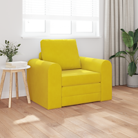 vidaXL Golvsängsoffa 2-i-1 Gul 98x71x83 cm Sammet