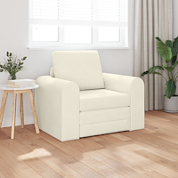 vidaXL Golvsängsoffa 2-i-1 Grädde 98x71x83 cm Sammet