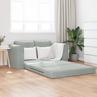 vidaXL Golvsoffa 2-i-1 Ljusgrå 148x71x83 cm Sammet