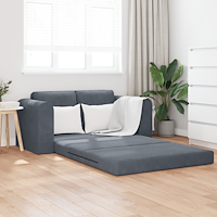 vidaXL Golvsängsoffa 2-i-1 Mörkgrå 148x71x83 cm Sammet