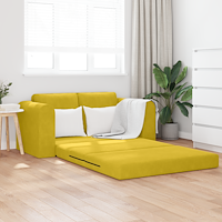 vidaXL Golvssoffa 2-i-1 Gul 148x71x83 cm Sammet