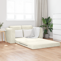 vidaXL Golvsoffbädd 2-i-1 Gräddvit 148x71x83 cm Sammet