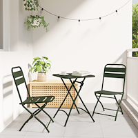 vidaXL Fällbara Trädgårdstolar 2 st Mörkgrön 42x52x82 cm Pulverlackerad Stål