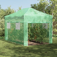 vidaXL Gå-in växthus med Pop-up Ram Grön 410x280x315 cm Stål