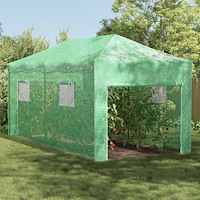 vidaXL Gå-in Växthus med Pop-up Ram Grön 580x290x315 cm Stål