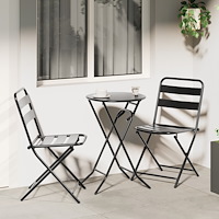 vidaXL 3-delat Fällbart Bistro Set Antracit Stål