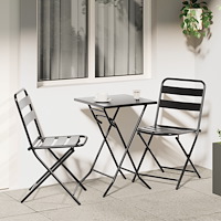 vidaXL 3-delat Fällbart Bistro Set Antracit Stål