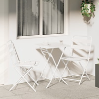vidaXL 3 Delar Fällbart Bistro Set Vitt Stål
