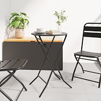 vidaXL Vikbart Trädgårdsbord Antracit Ø50x72 cm Stål