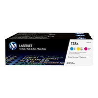 Hewlett-Packard HP 128A - 3-pack - gul, cyan, magenta - original - LaserJet - tonerkassett (CF371AM)