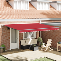 vidaXL Utfällbar markis Röd 450 × 350 cm tyg