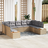 vidaXL 5 Delars Trädgårdssoff-set med kuddar Beige Poly rotting Akacia