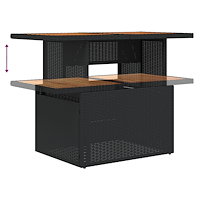 vidaXL 8-delat trädgårdssoffset med kuddar svart poly rattan