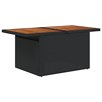 vidaXL 8-delat trädgårdssoffset med kuddar svart poly rattan