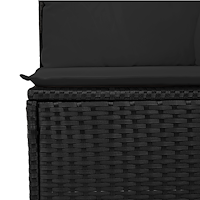 vidaXL 8-delat trädgårdssoffset med kuddar svart poly rattan