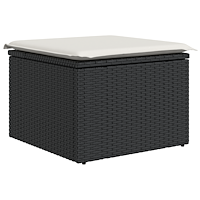 vidaXL 6-delat Trädgårdsofa set med kuddar Svart Konstrotting