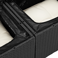 vidaXL 6-delat Trädgårdsofa set med kuddar Svart Konstrotting