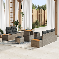 vidaXL Trädgårdsoffset 8 pcs Ljusgrå, Mörkgrå 80 x 80 x 71 cm