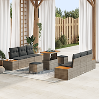 vidaXL Trädgårdsoffset 9 pcs Ljusgrå, Mörkgrå 90 x 55 x 71 cm