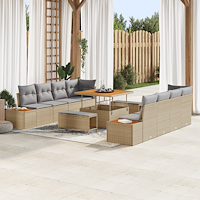vidaXL Trädgårdsoffset 11 pcs Beige, ljusgrå 100 x 100 x 71 cm