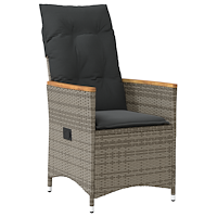 vidaXL 5-delat Trädgårdsdiningset med Kuddar Grå Poly Rattan