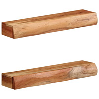 vidaXL Vägghyllor 2 st 60x17x8 cm massivt trä akacia