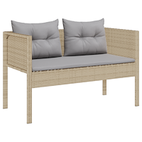 vidaXL Ute-soffset Beige och ljusgrå Rotting, tyg Standard Hållbar