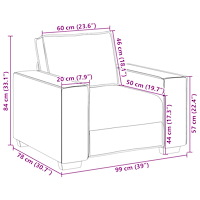 vidaXL Soffa svart 60 cm tyg