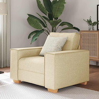 vidaXL Soffa krämfärgad 60 cm tyg