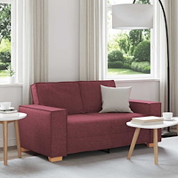 vidaXL 2-sitssoffa vinröd 120 cm tyg